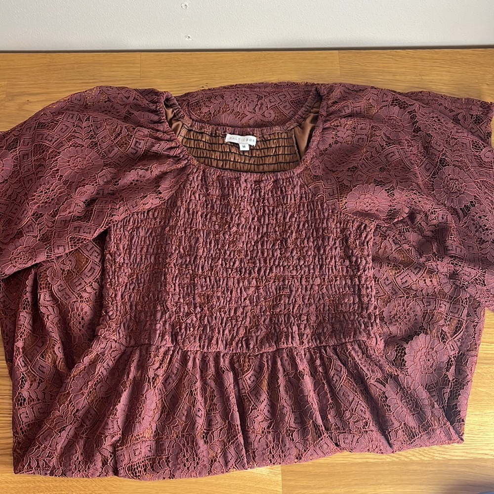 Baltic born Brisbane smocked midi dress dusty plum